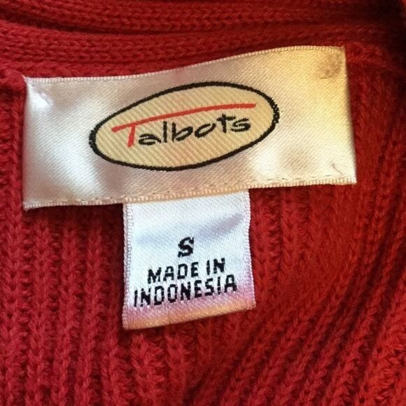 Talbots Womens Red Cardigan Sweater Tie Front Small - Picture 6 of 7